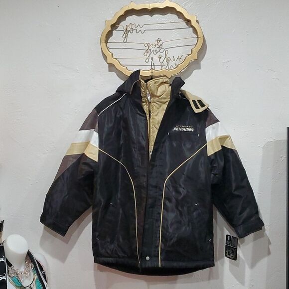 Vintage NWT Pittsburgh Pengiuns NHL & Reebok Heavy Winter Coat Kids Size X/XL - Picture 4 of 16